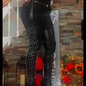 Azalea Wang "Don't Blow Up My Phone" Thigh High Stiletto Boots with Belt